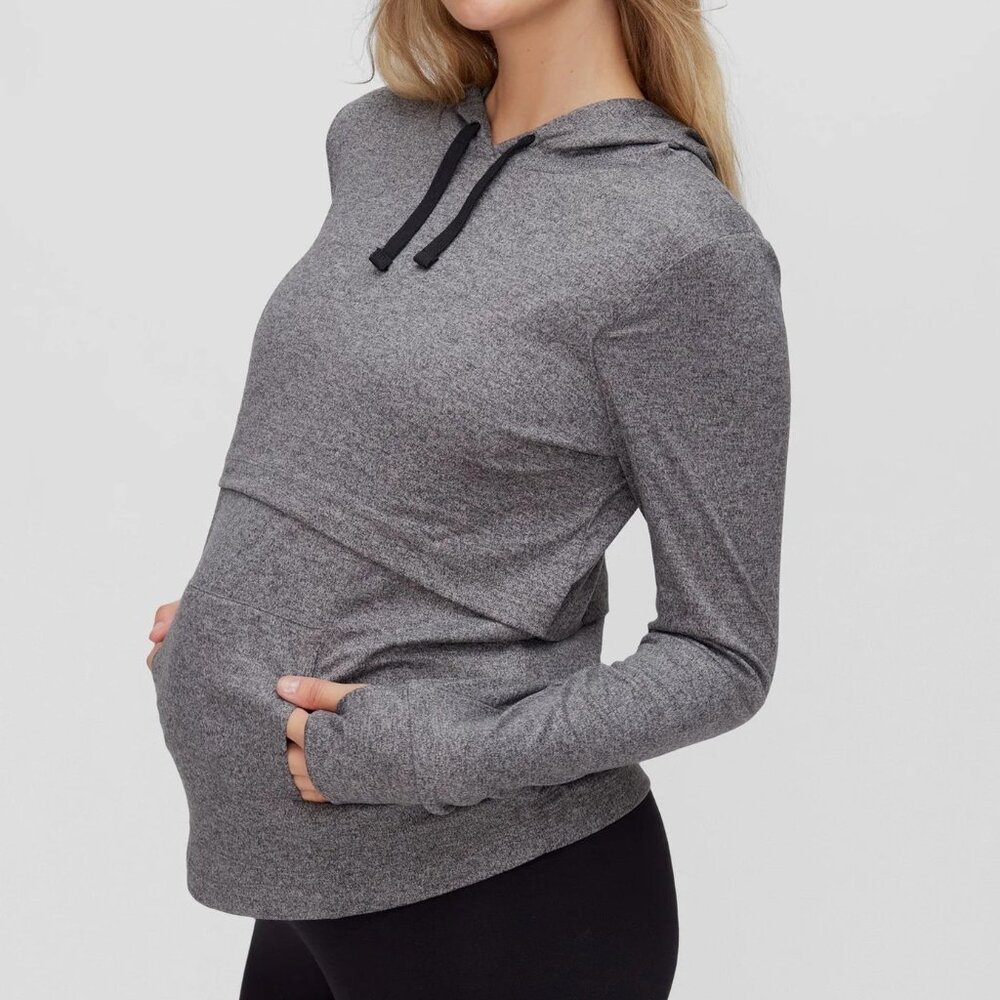 Motherhood Gray Maternity Hoodie